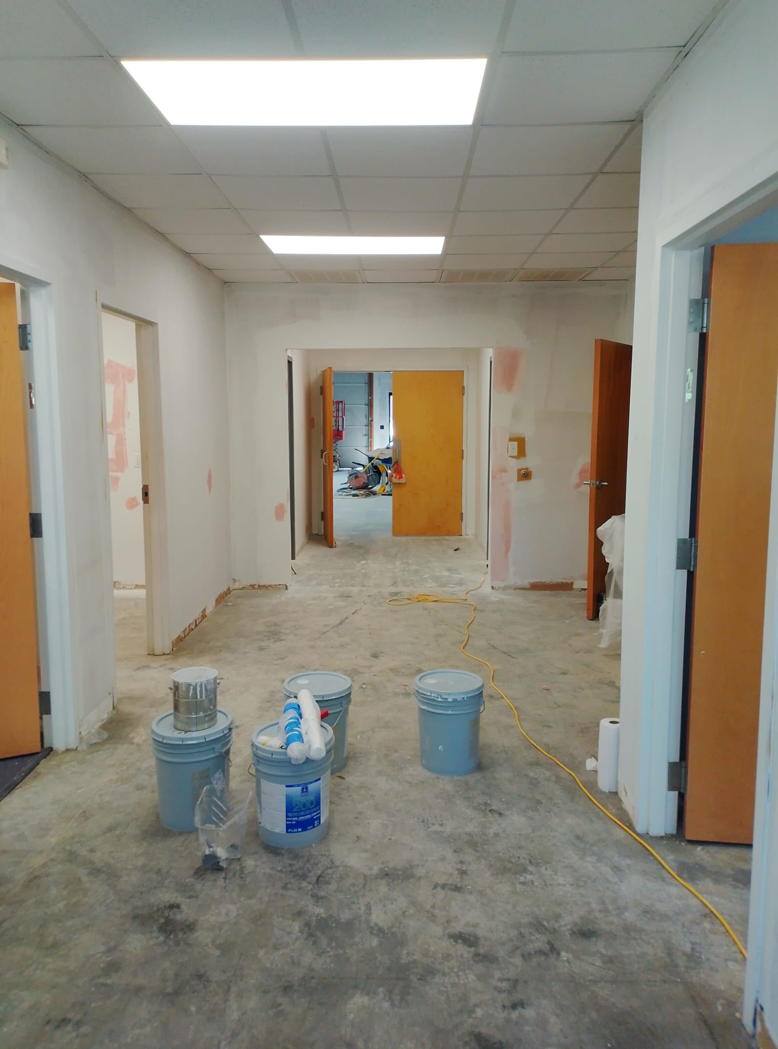 Interior hallway painting preparation