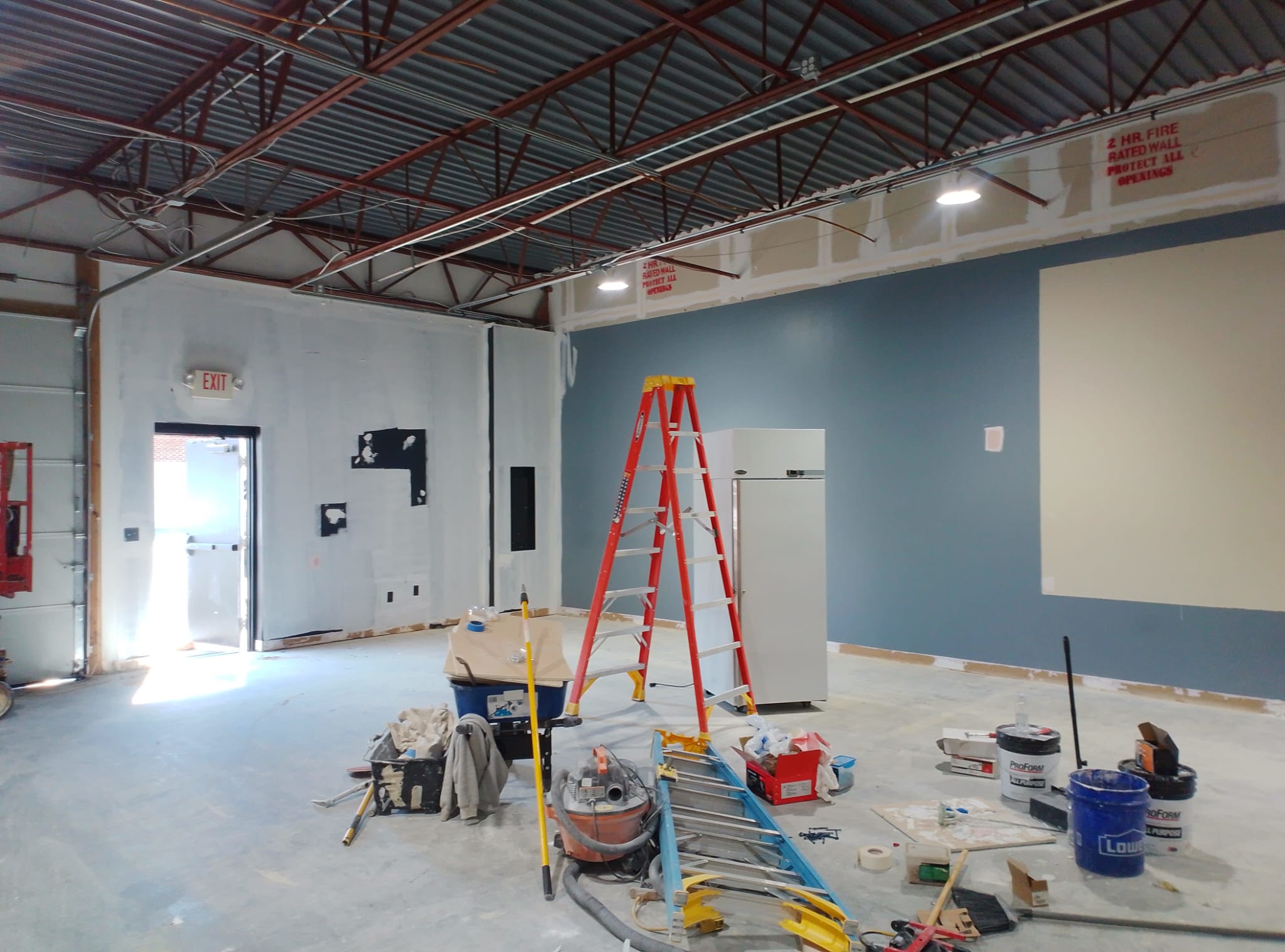 Commercial blue accent wall repaint